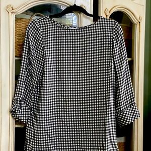 J. Jill Black and White 3/4 Sleeve Blouse